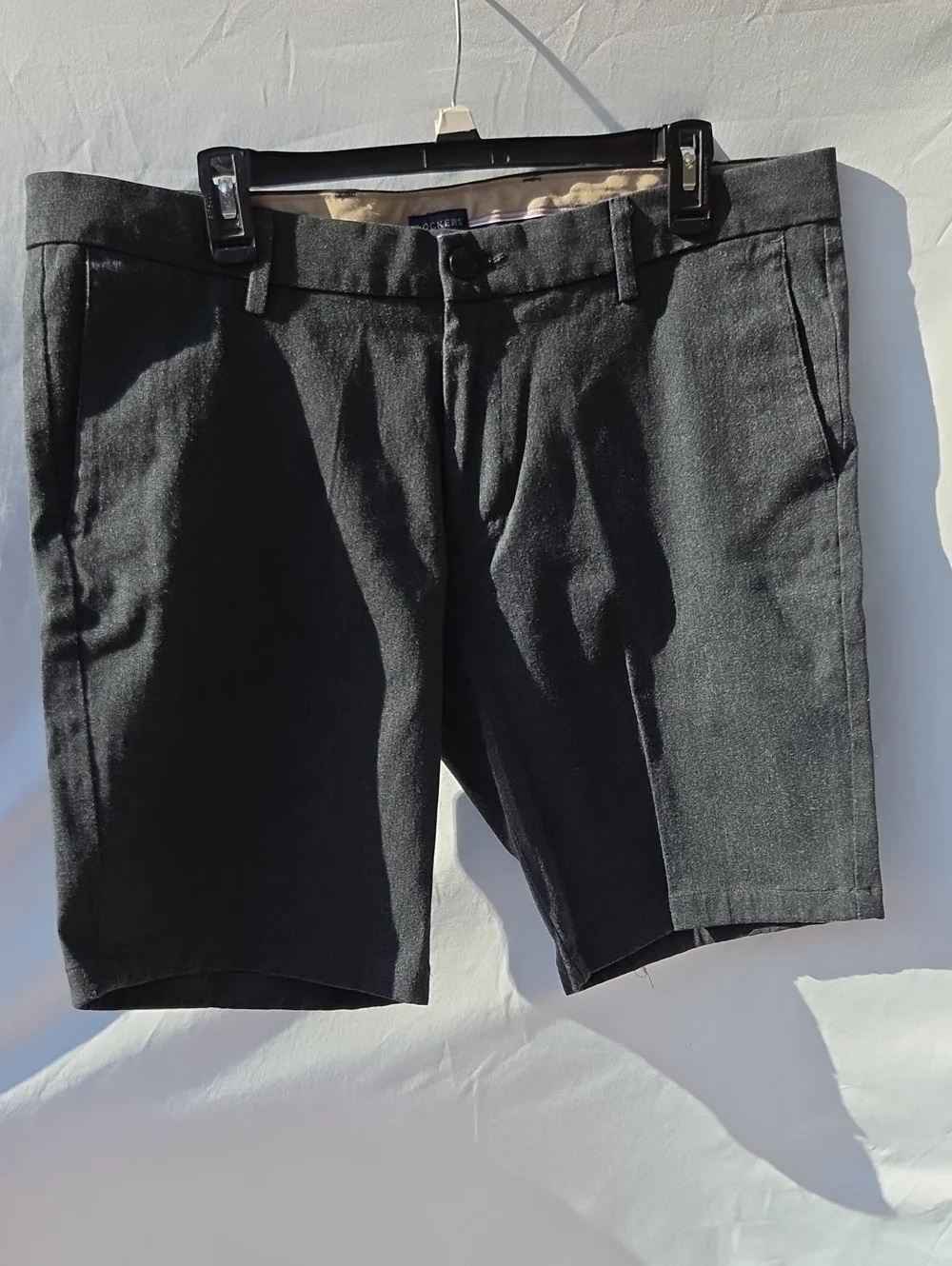 Dockers Men's Flat-Front Slim Fit Black Dress Shorts 38x30